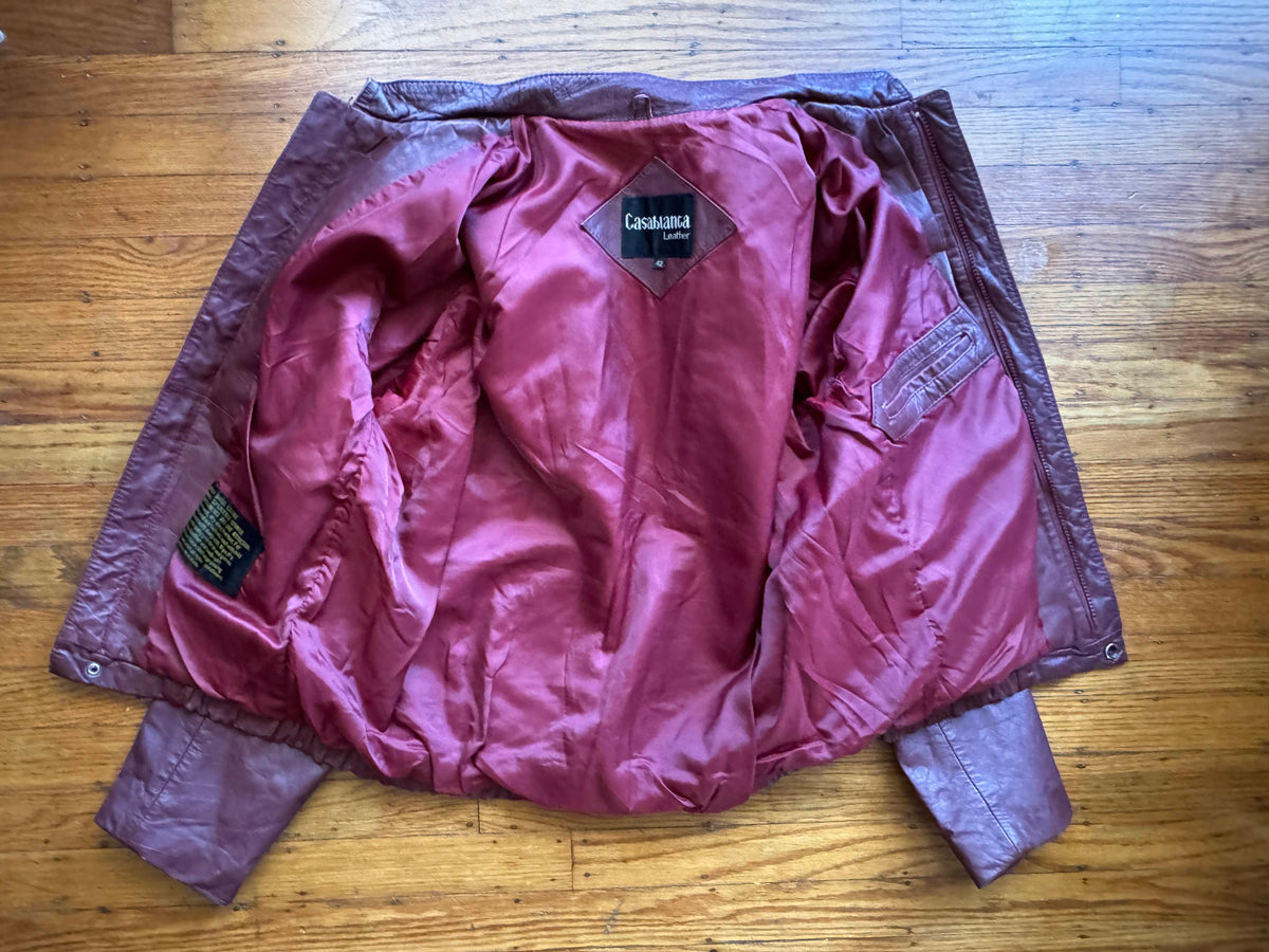 Men's 1970's Brown Vintage Leather Jacket, M/ 42