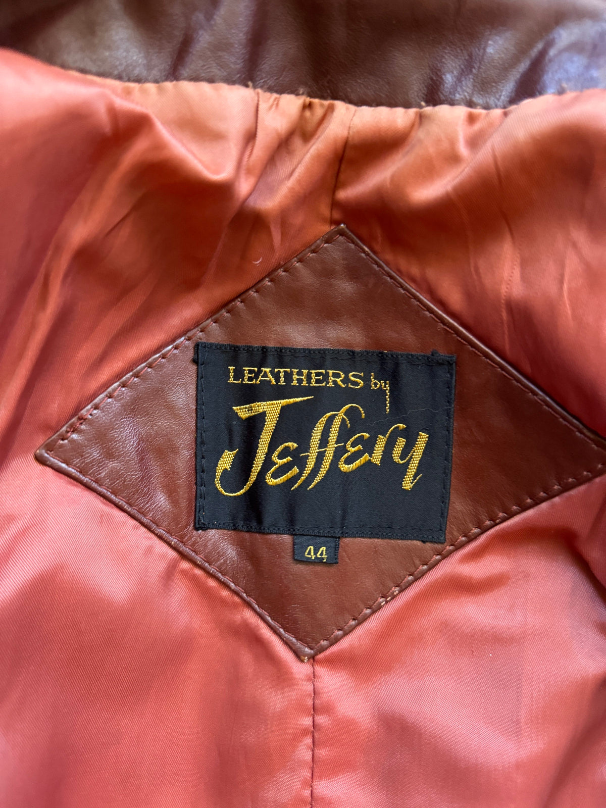 Men's 1970's Brown Vintage Leather Jacket, XL 44