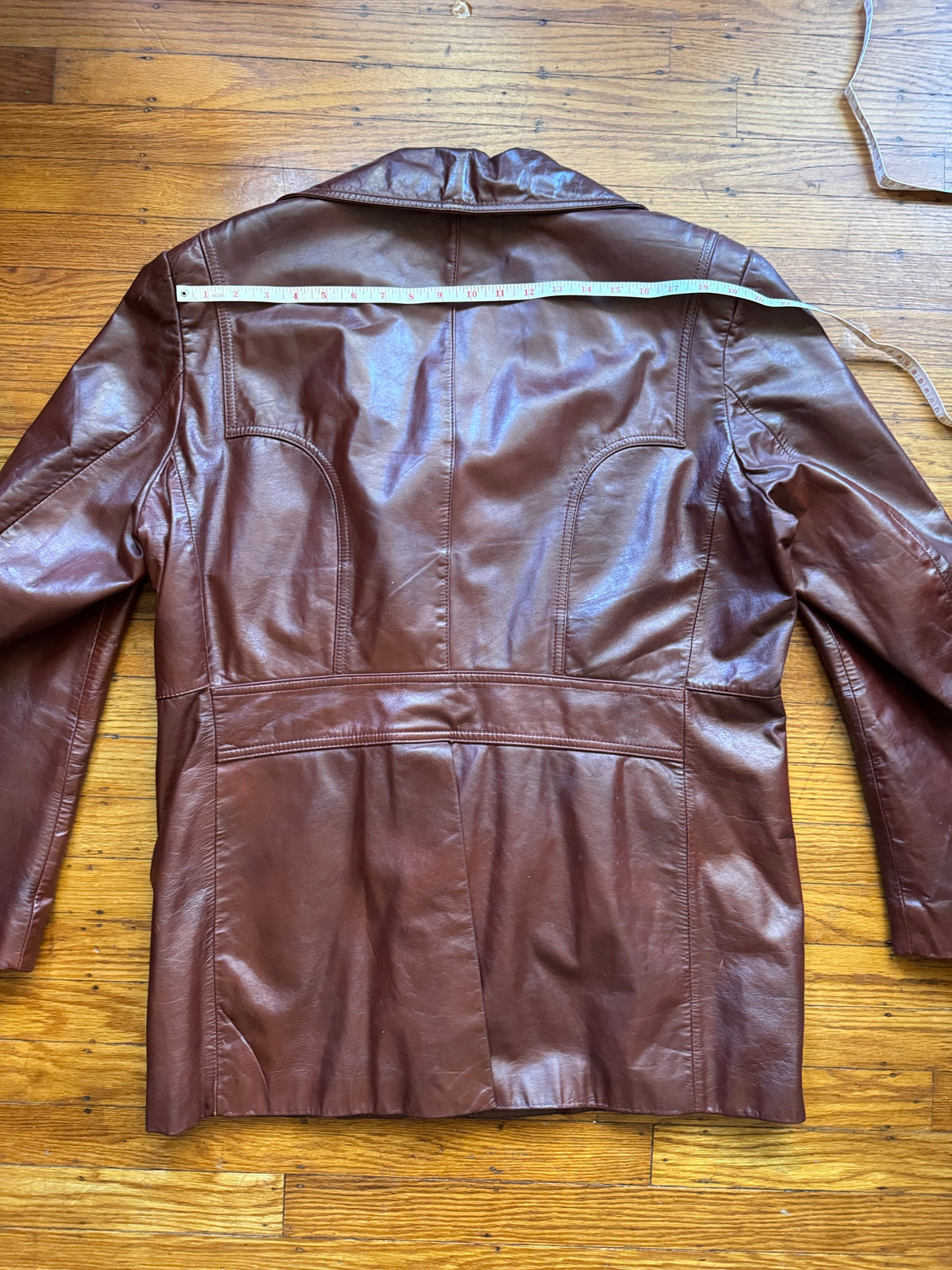 Men's 1970's Brown Vintage Leather Jacket, XL 44