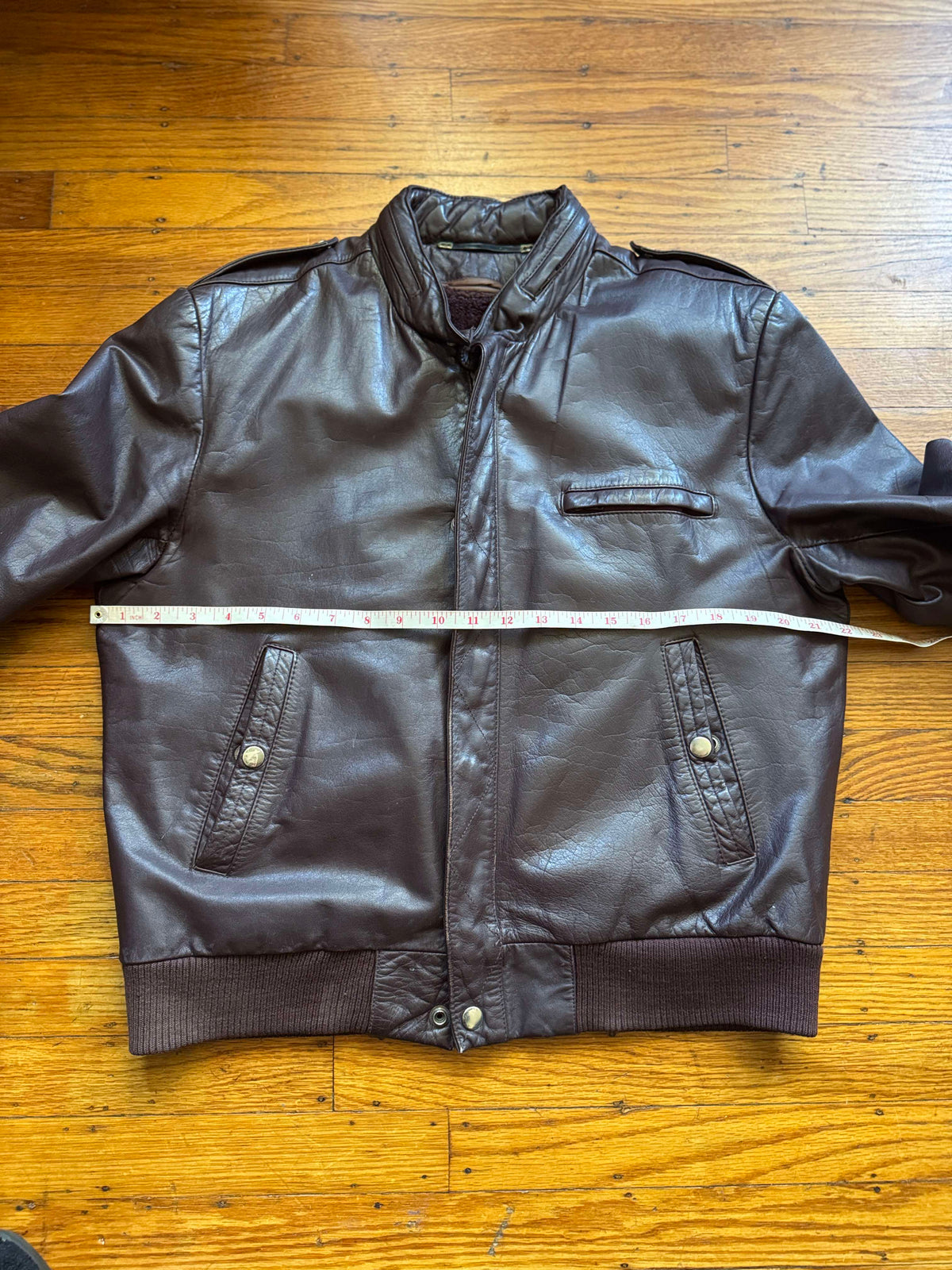 Men's 1970's Brown Vintage Leather Jacket, M 40
