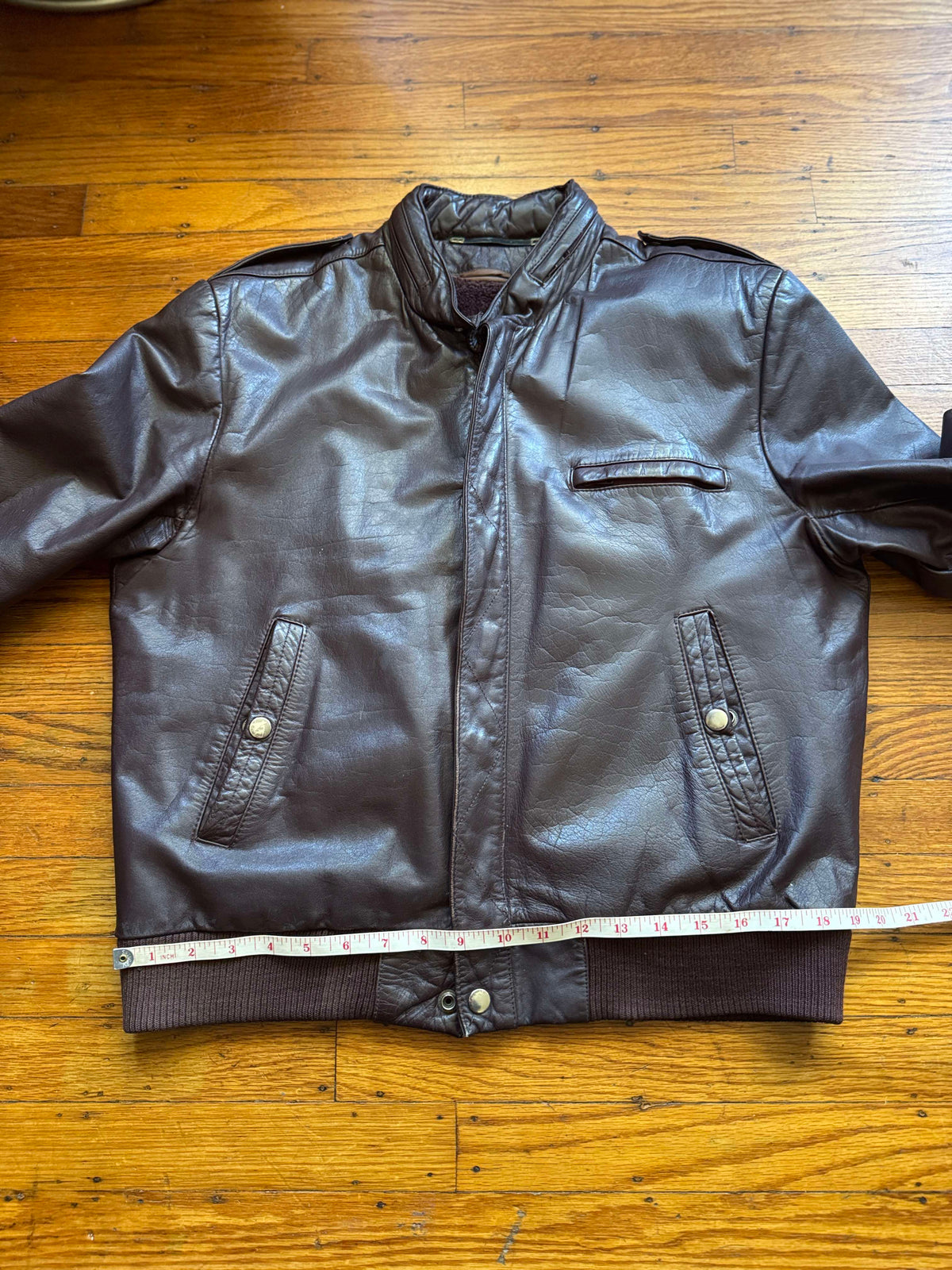 Men's 1970's Brown Vintage Leather Jacket, M 40