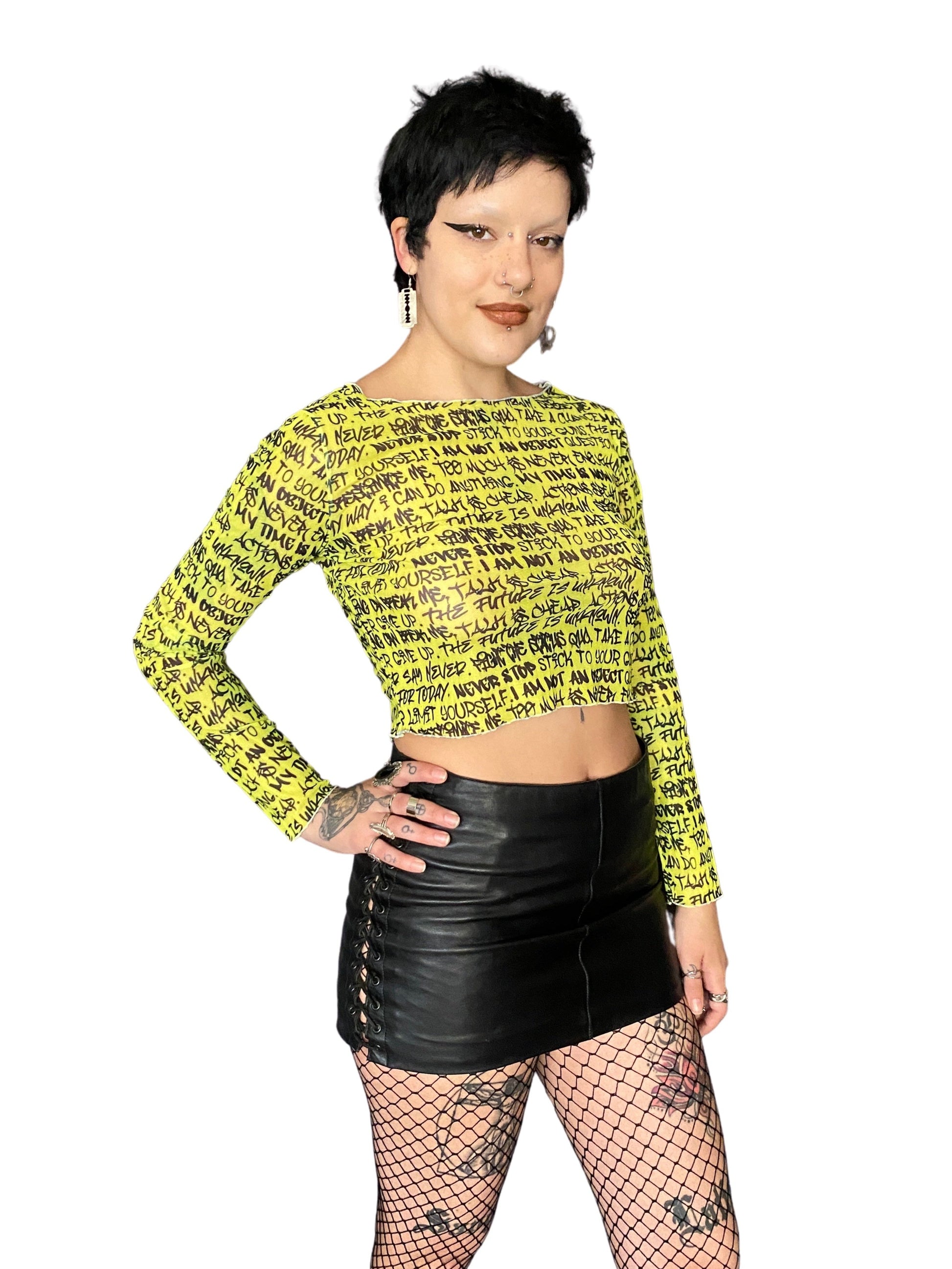 graffiti mesh top