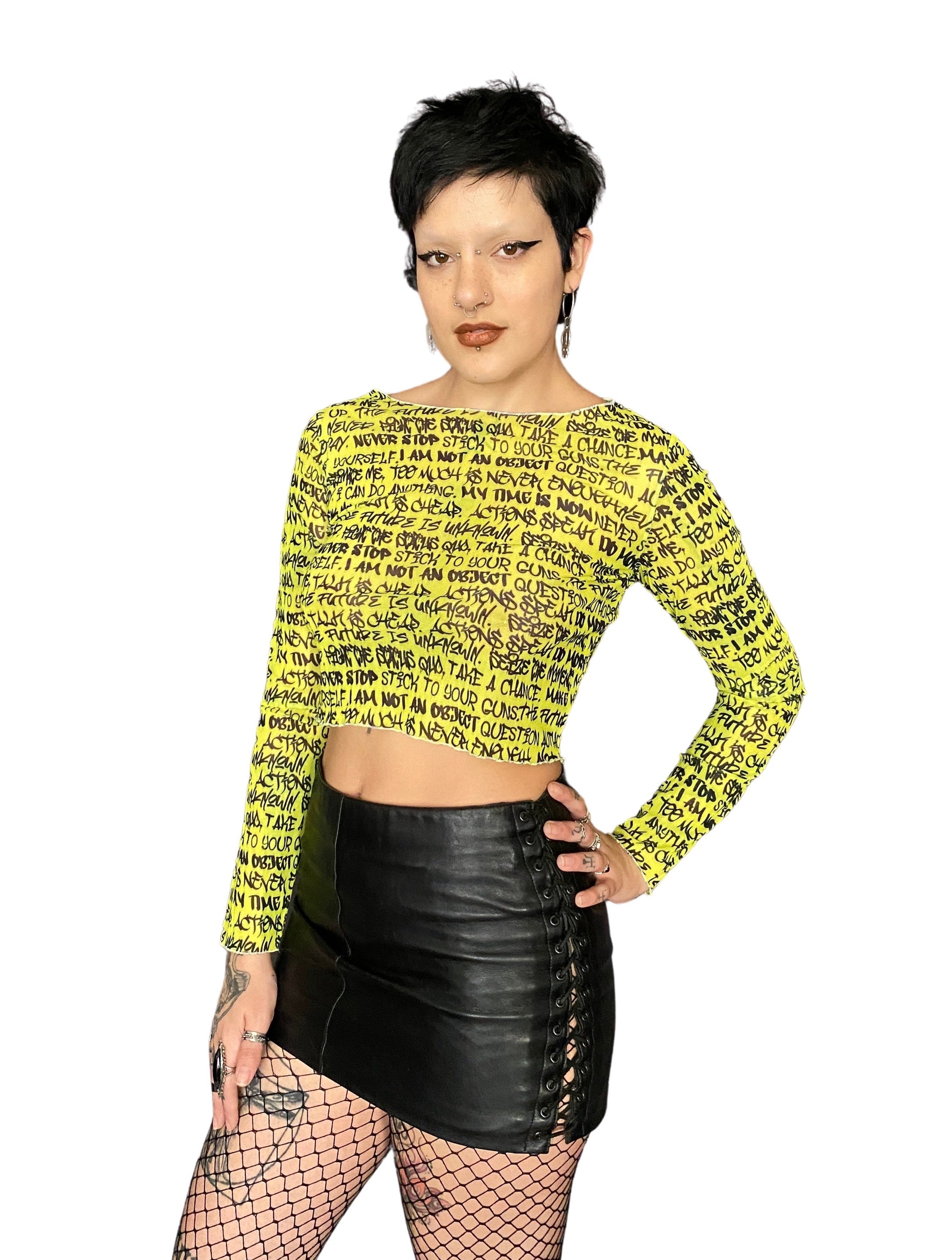 graffiti mesh top