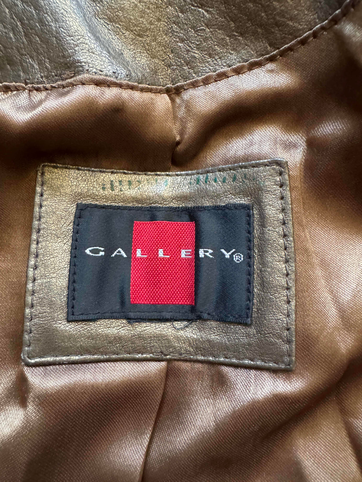 Women's Gold Leather Jacket, M
