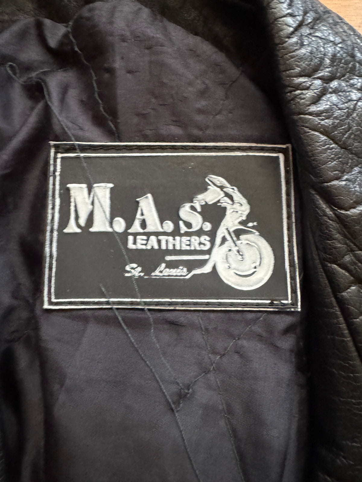 Men's Vintage 1980's Black Leather Motorcycle Jacket, L /40 (Copy)