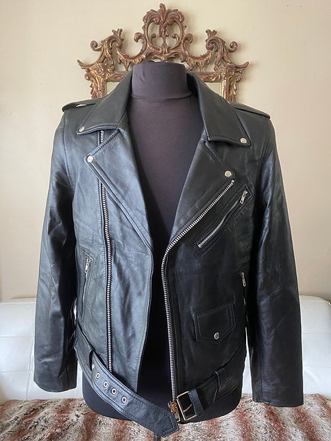 Men's Lightweight Lambskin Motorcycle Jacket, XS-4XL