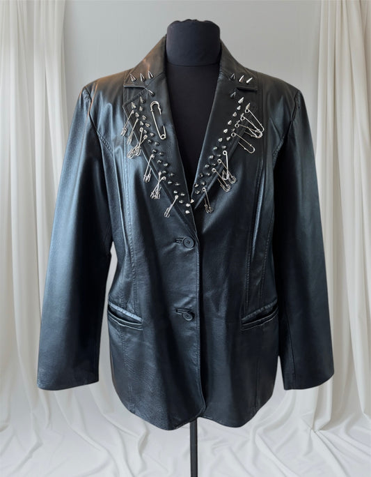 Punk Leather Blazer, Size Large