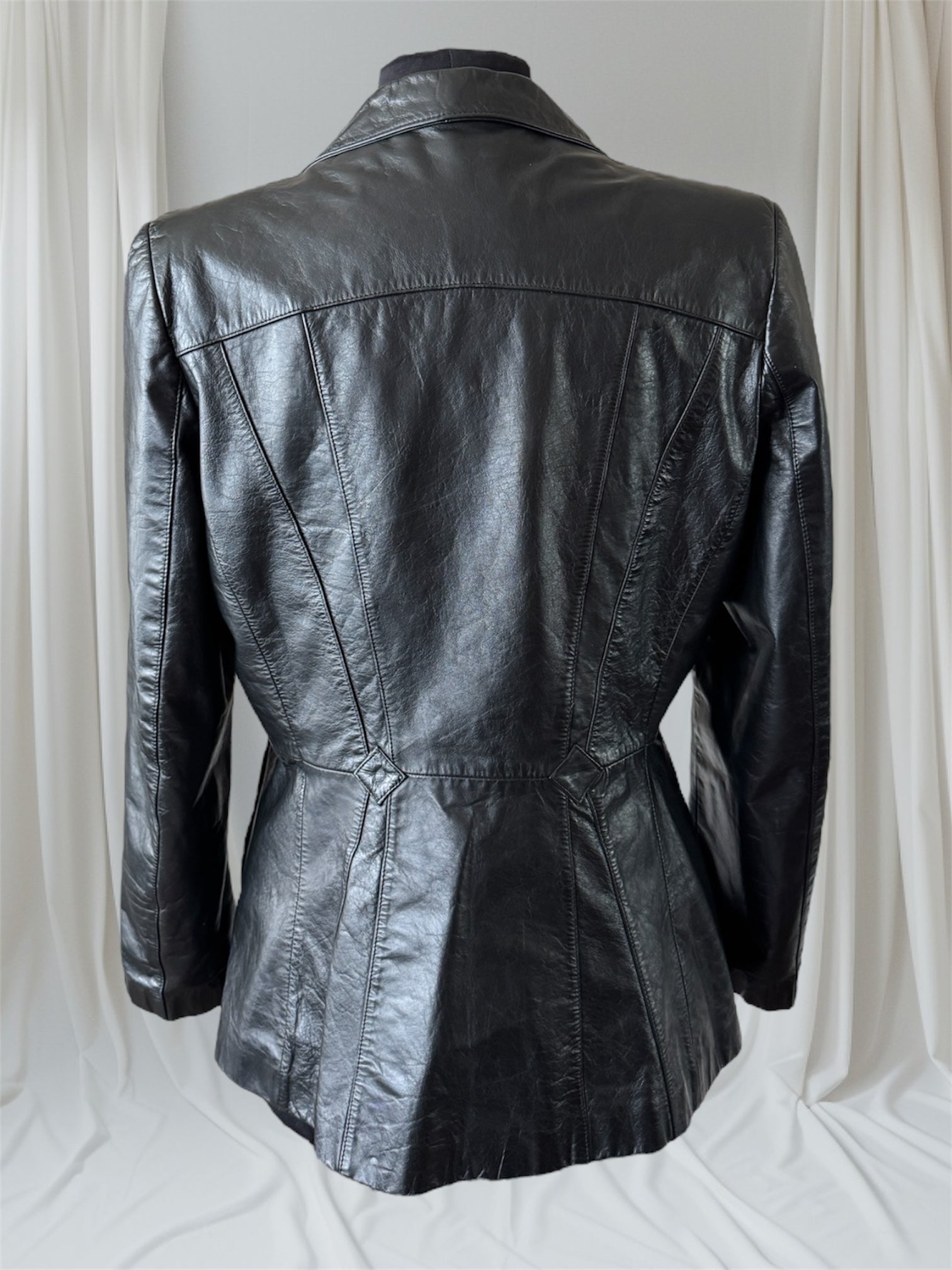 womens spiked leather blazer