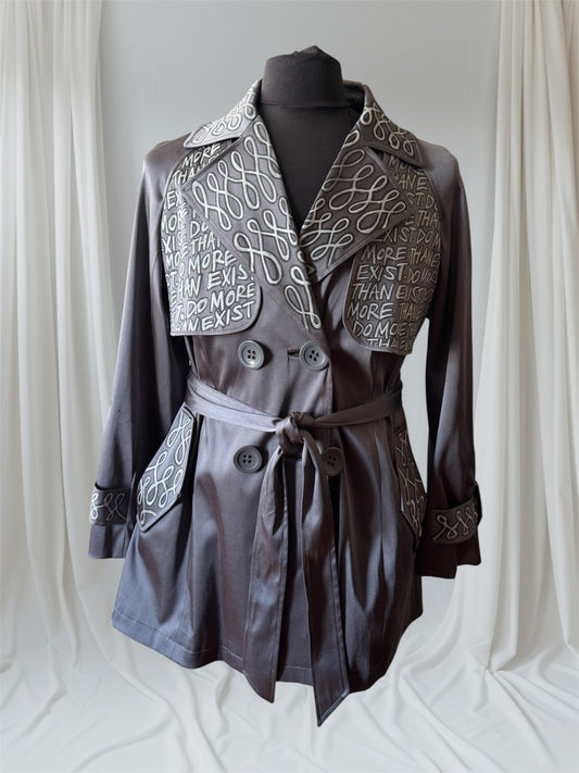 DO MORE THAN EXIST Womens Trench Coat, Large