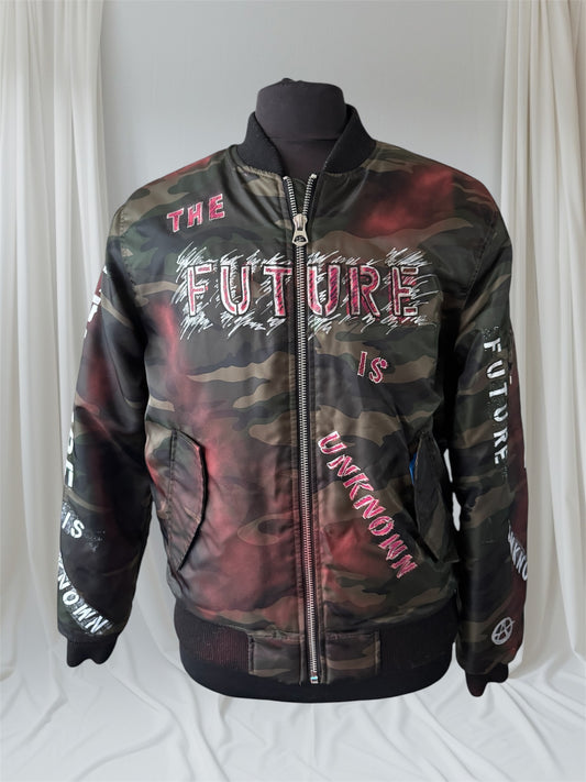 THE FUTURE IS UNKNOWN Men's Bomber Jacket, Large (Custom Order in any size)