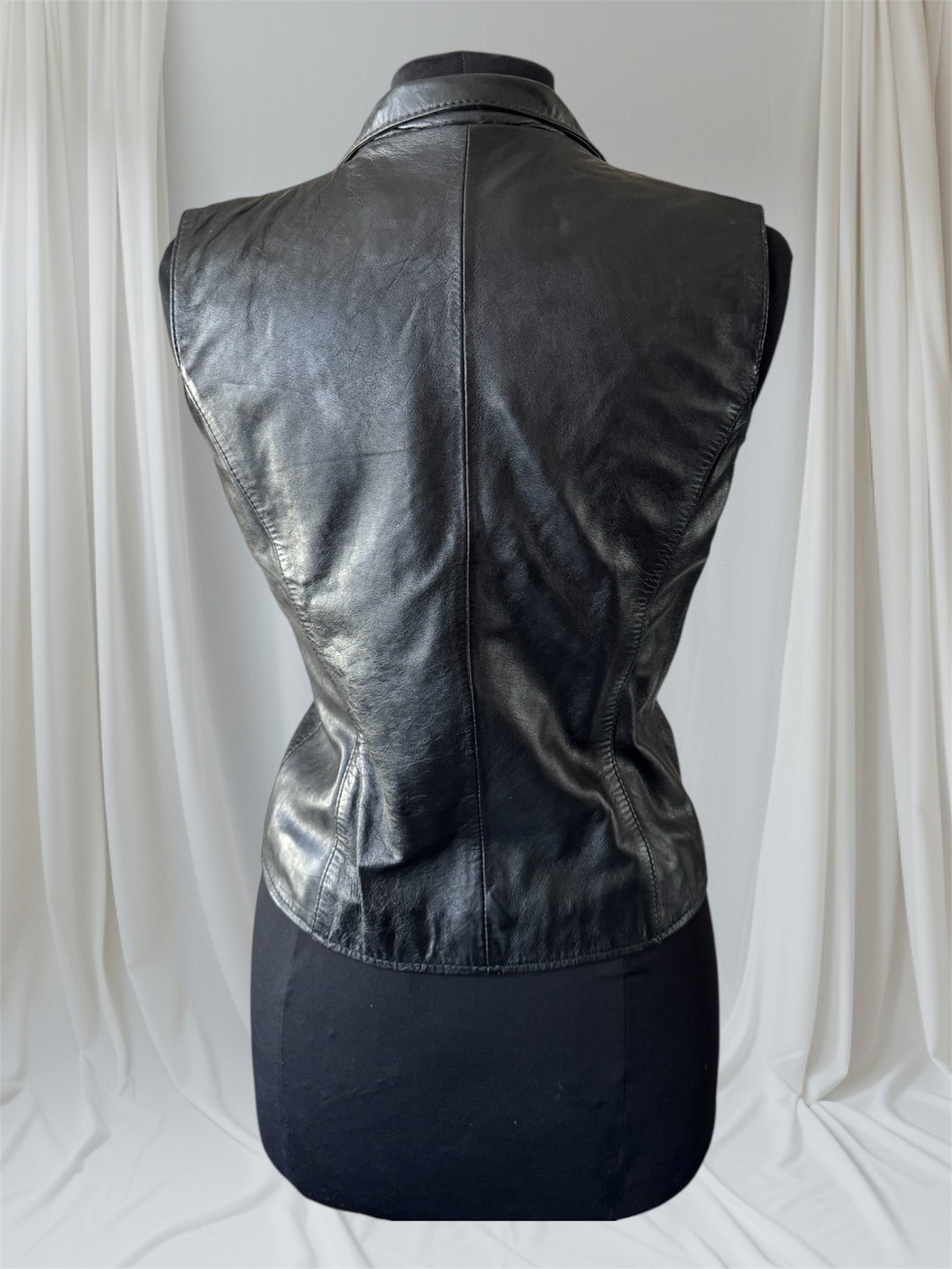Spiked Spiked Leather Punk Vest, Small