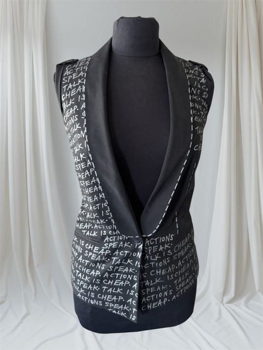 TALK IS CHEAP, ACTIONS SPEAK Size S Women's Suit Vest