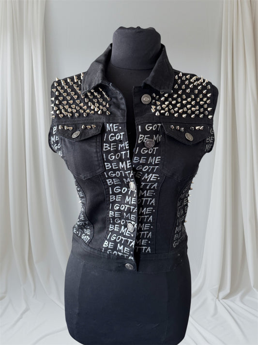 I GOTTA BE ME/ I DON'T CARE WHAT YOU THINK Womens Denim Vest, Size S
