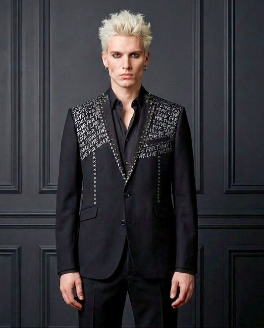 Punk Suit Jacket- Live For Today - L US 42R
