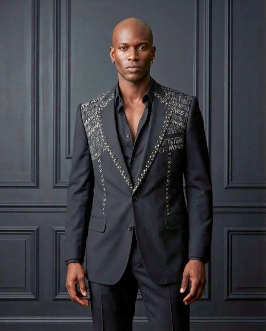 Punk Suit Jacket- The Future is Unknown -L- 44L