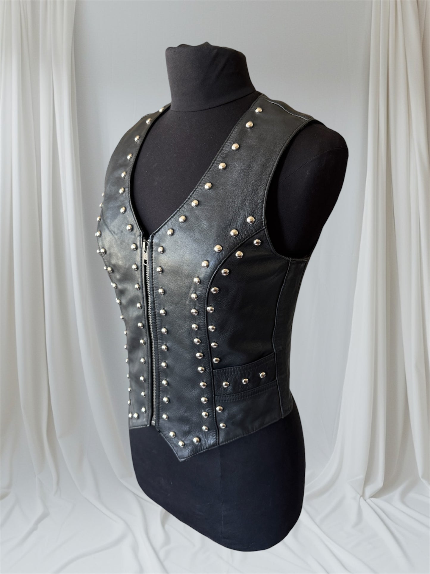 Studded Studded Motorcycle Vest, S