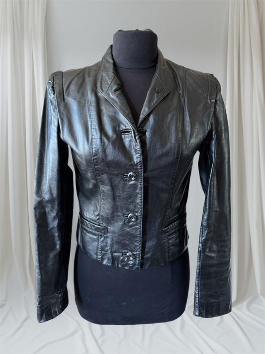Women's Vintage Leather 80s Jacket, S