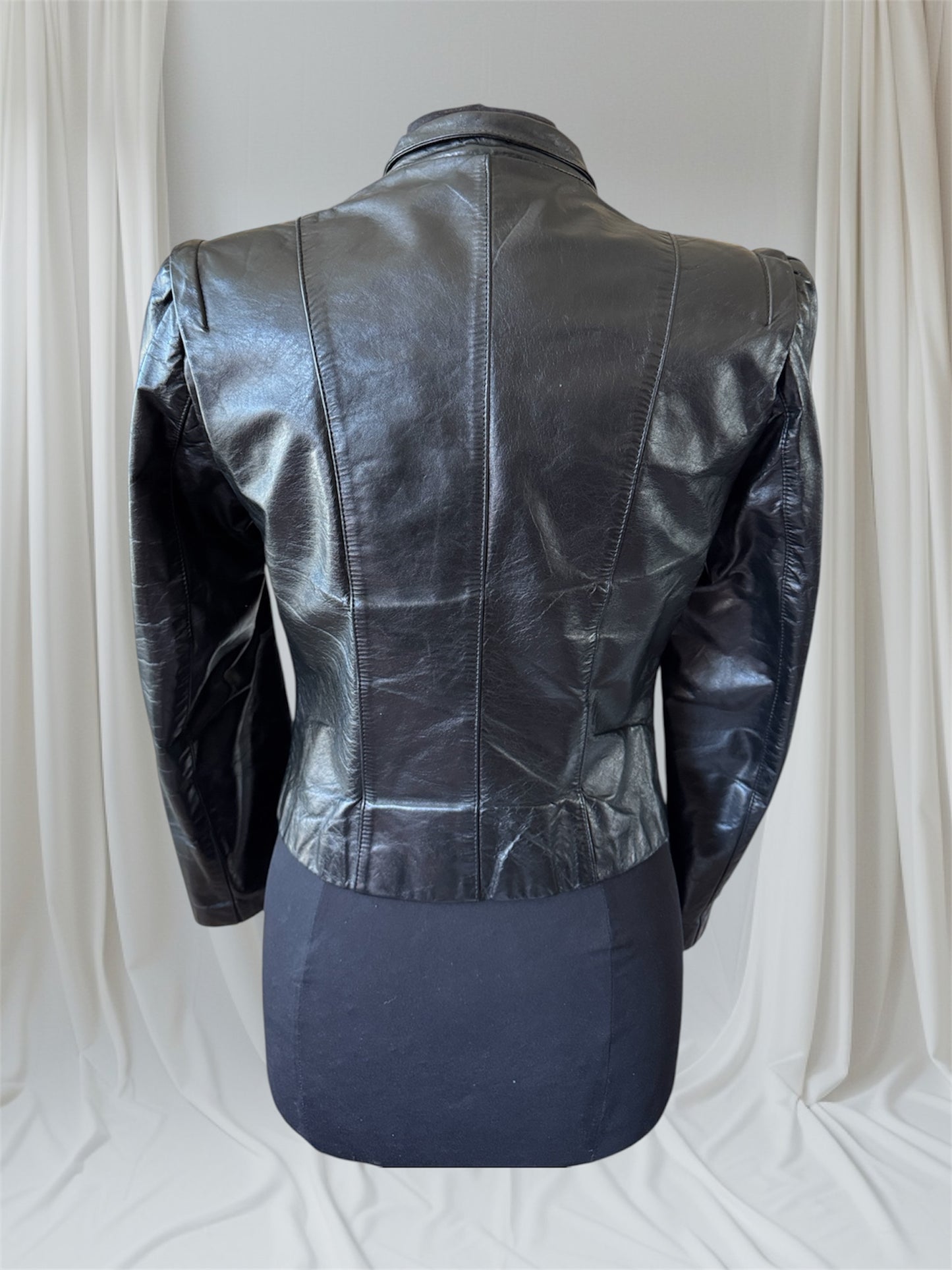 Women's Vintage Leather 80s Jacket, S