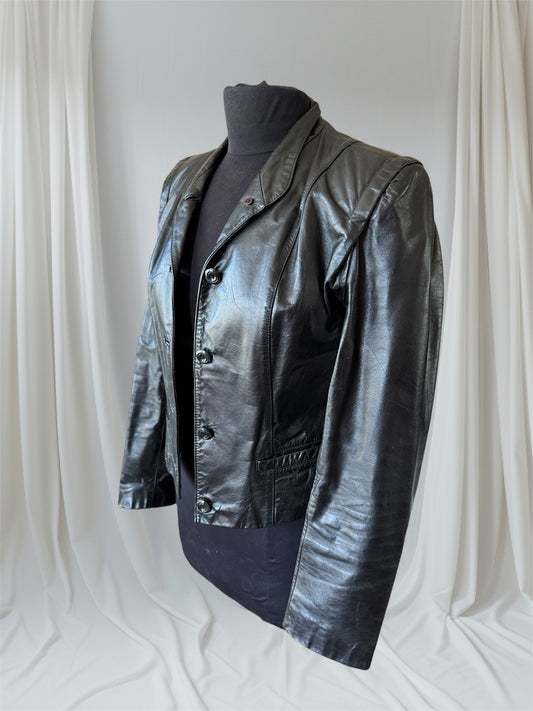Women's Vintage Leather 80s Jacket, S