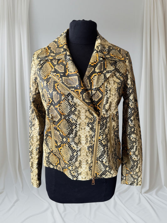 Women's Faux Leather Snakeskin Jacket, M