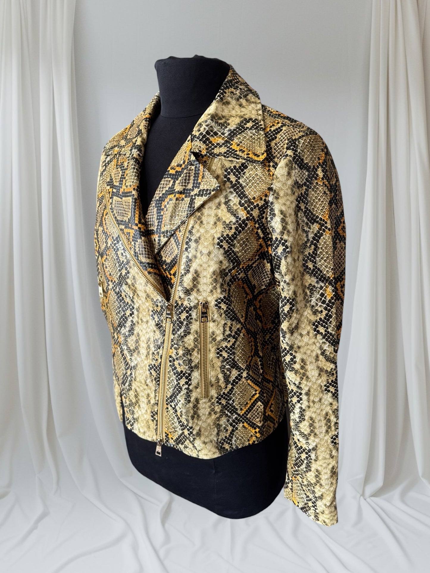 Women's Faux Leather Snakeskin Jacket, M