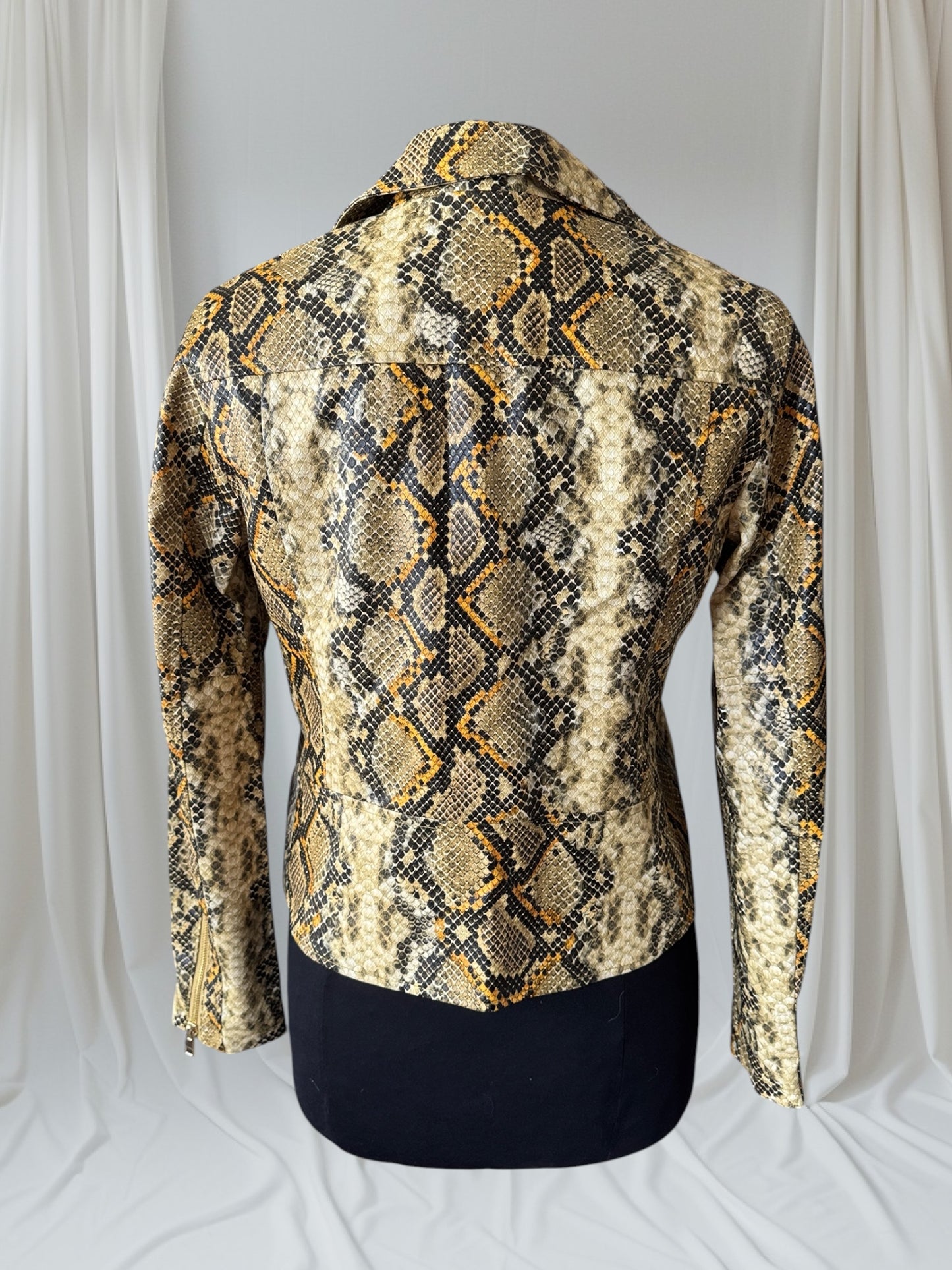 Women's Faux Leather Snakeskin Jacket, M