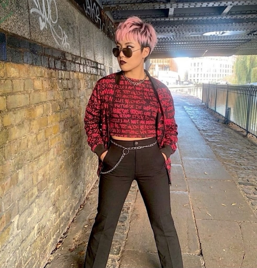 Empowering Pink Graffiti Women's Bomber Jacket