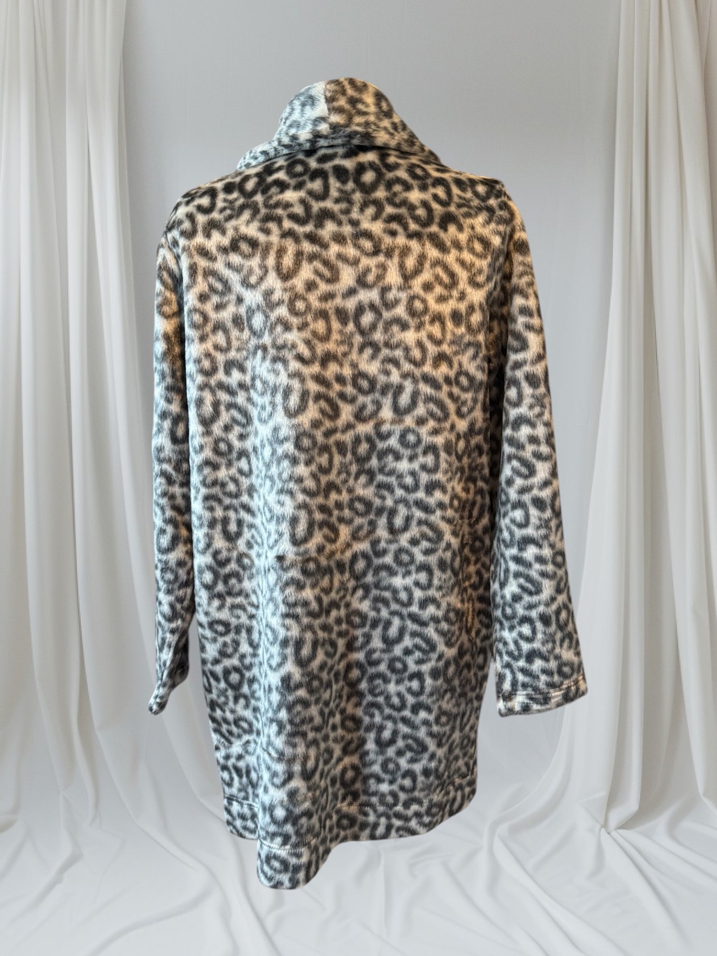 Leopard Print Faux Fur-felt Coat, L