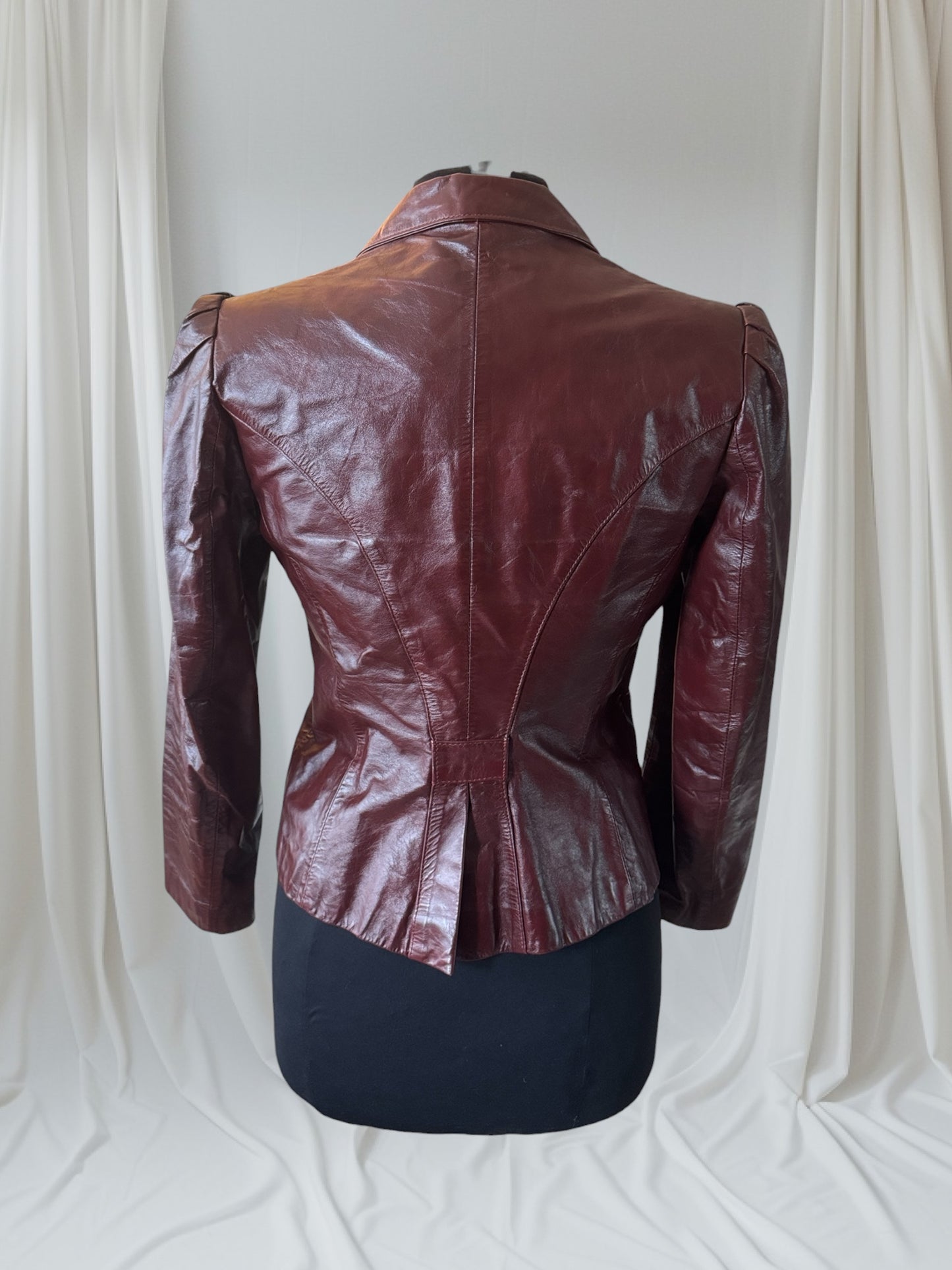 Vintage 1970s Oxblood Leather Women's jacket, Size S