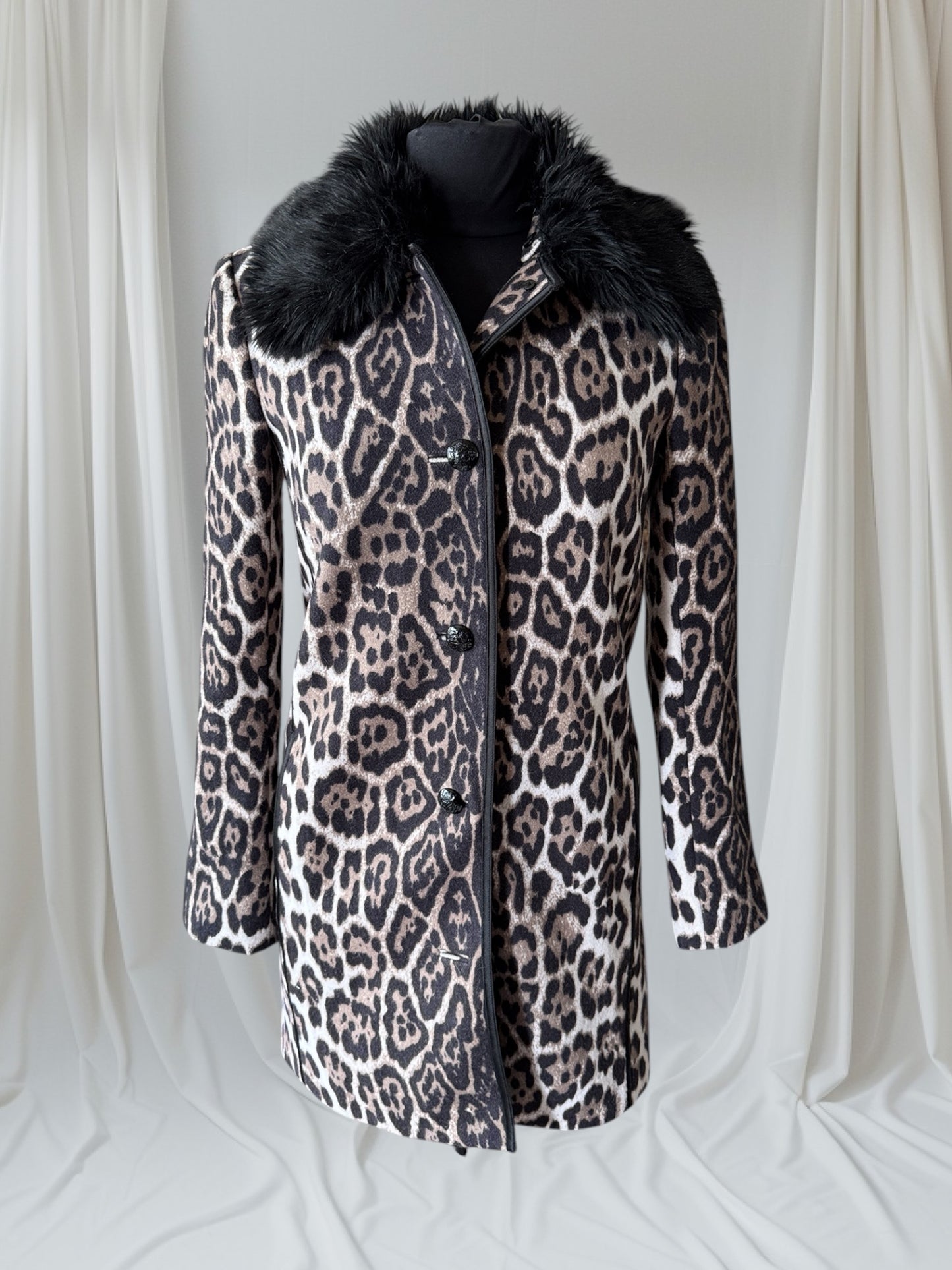 Leopard Print Statement Coat, XS