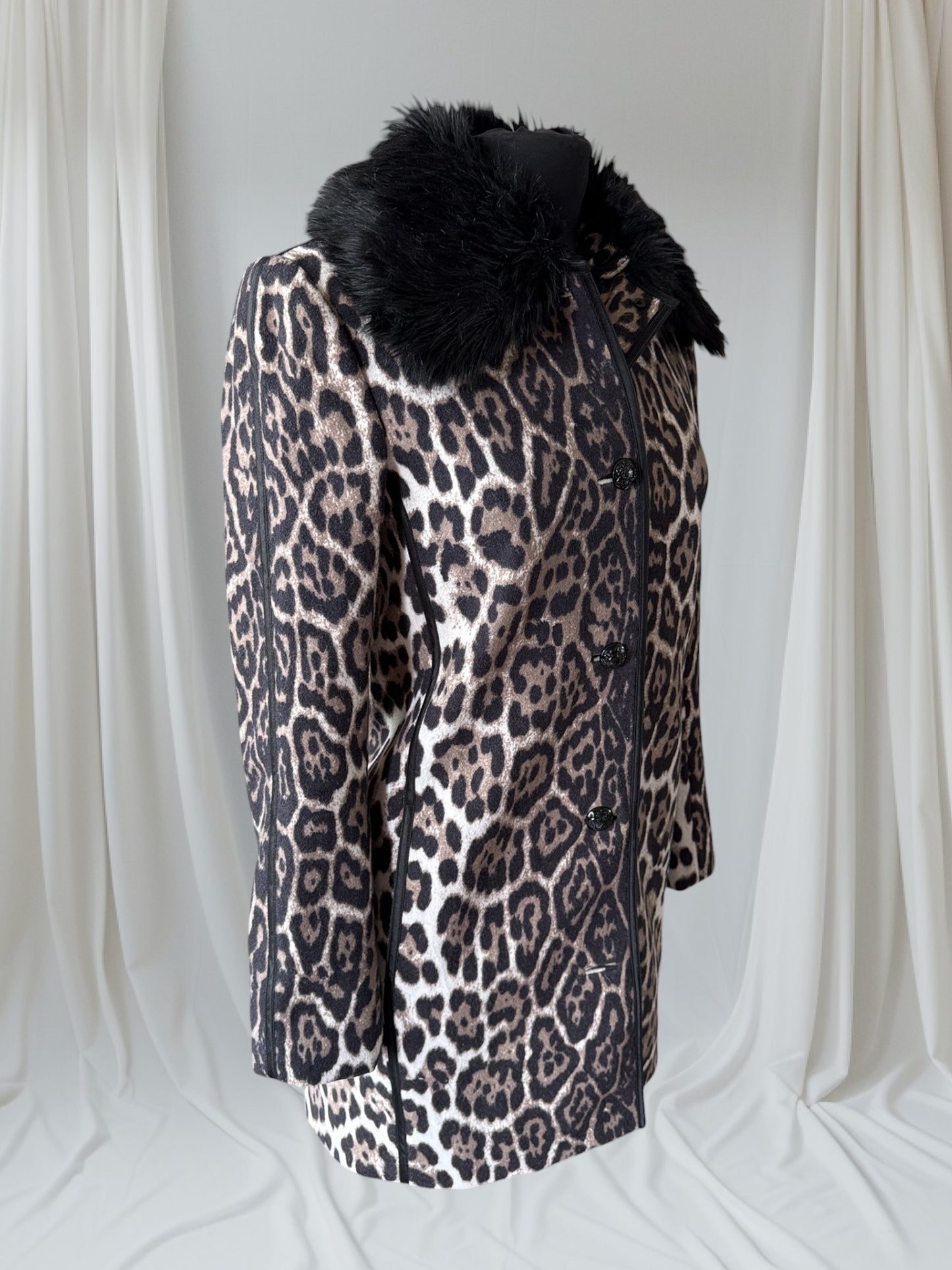 Leopard Print Statement Coat, XS