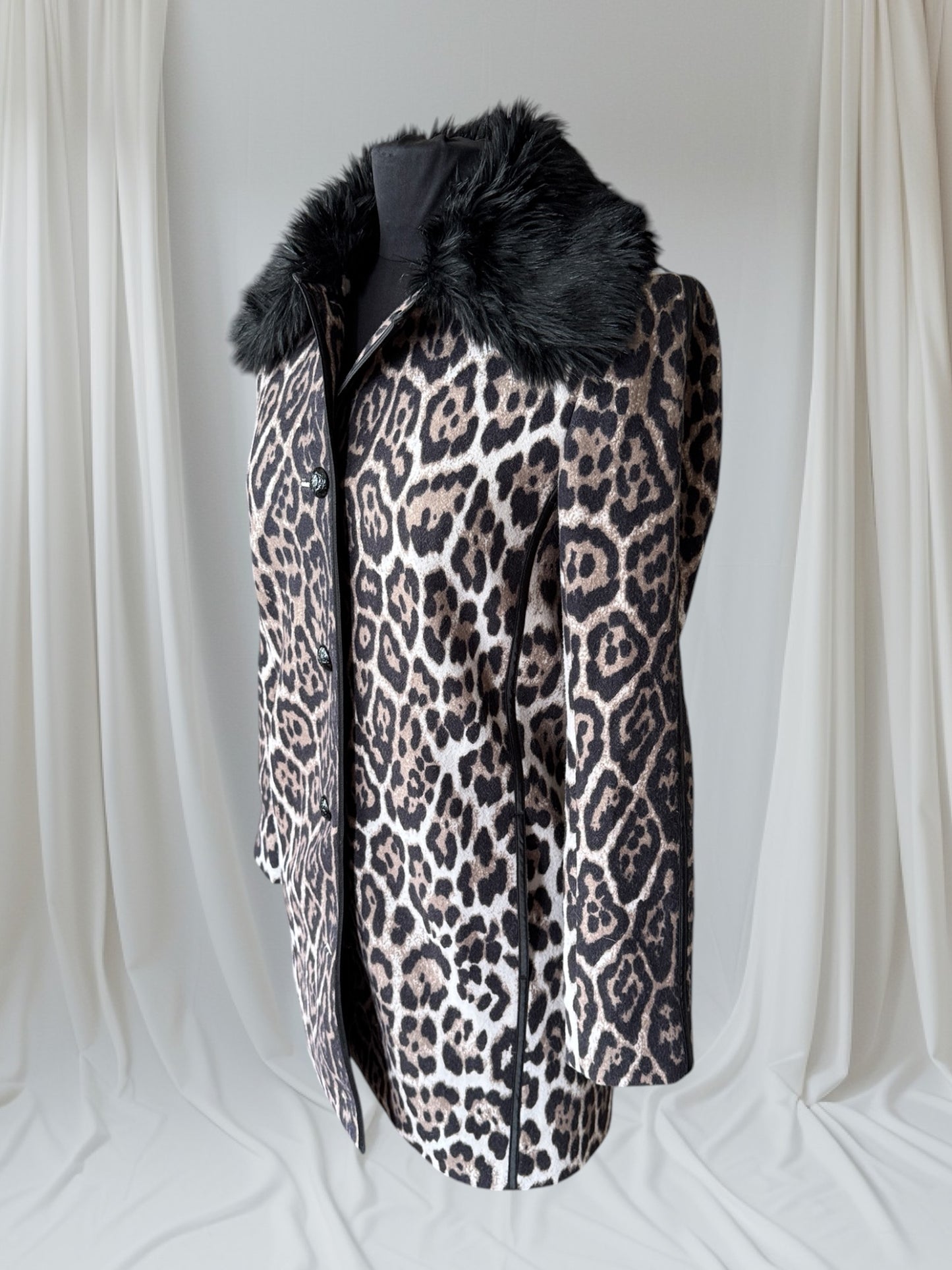 Leopard Print Statement Coat, XS