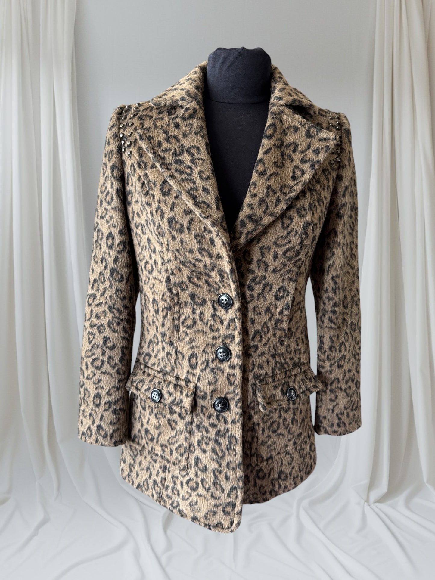 Leopard Print Statement Coat, XS