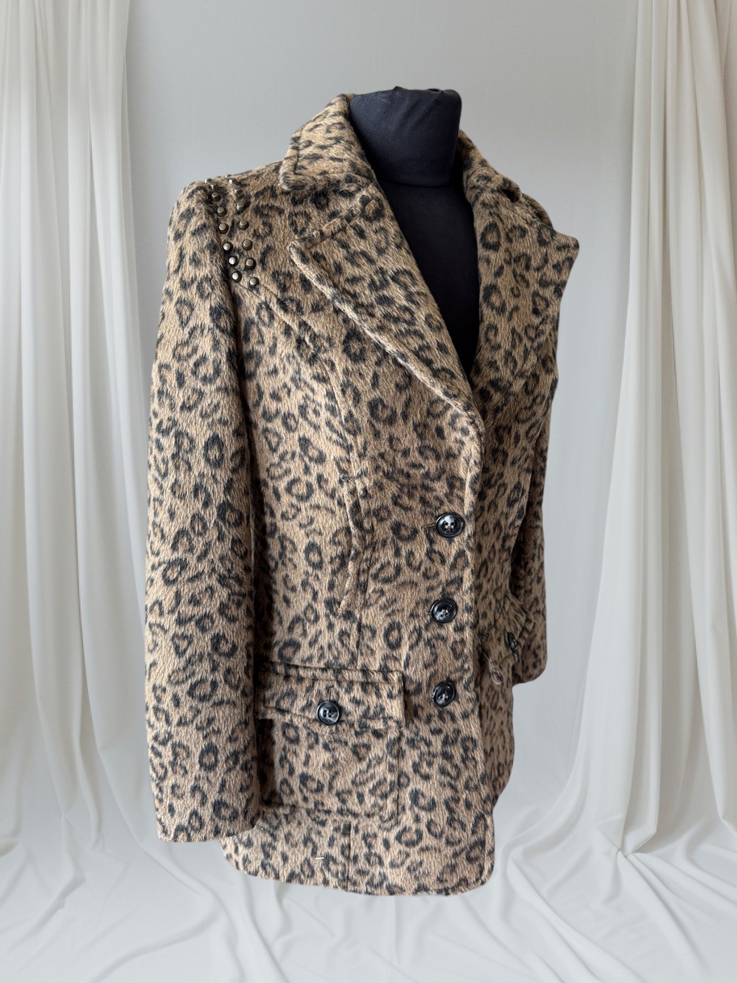 Leopard Print Statement Coat, XS