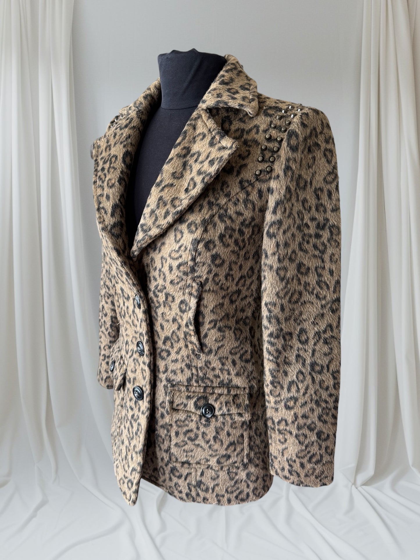 Leopard Print Statement Coat, XS