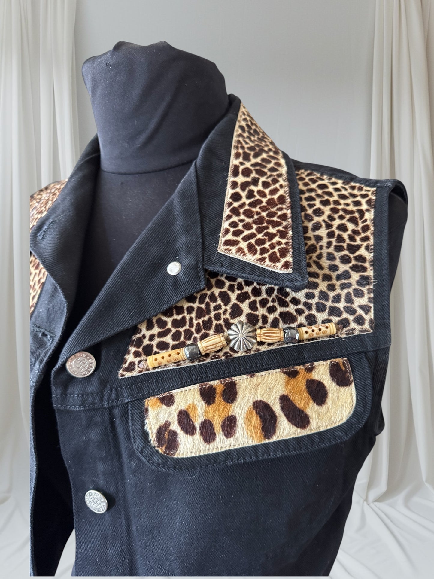 Vintage Leopard Fur Vest, M