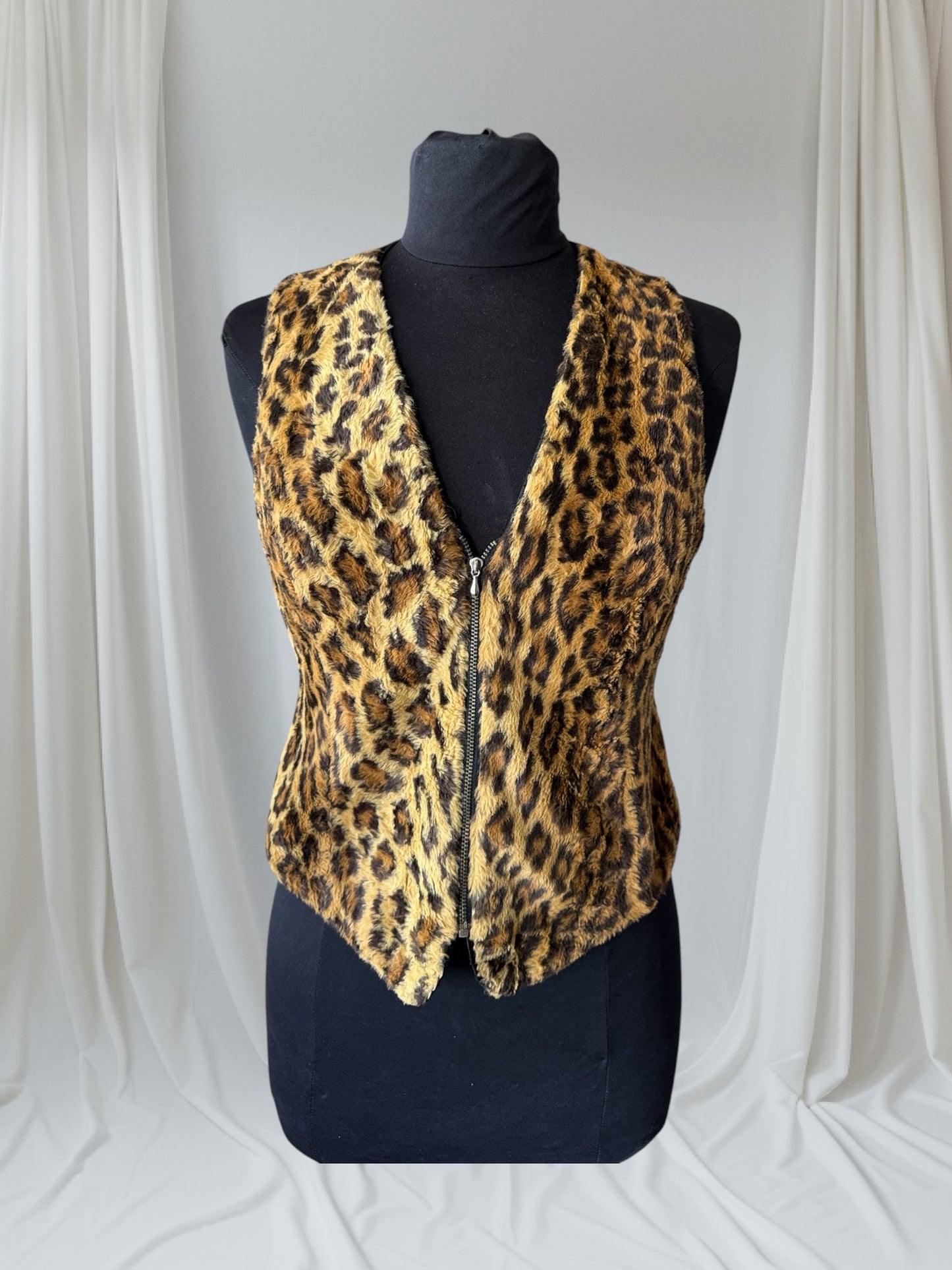 Rare Vintage Leopard Fur Vest, S-M