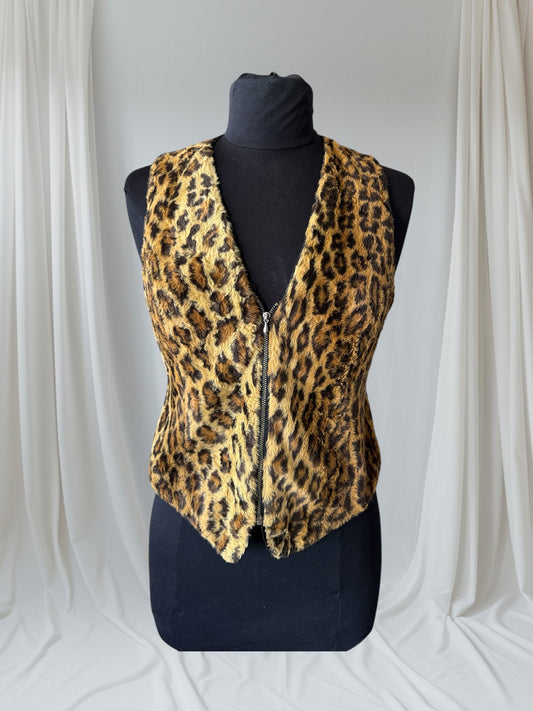Rare Vintage Leopard Fur Vest, S-M