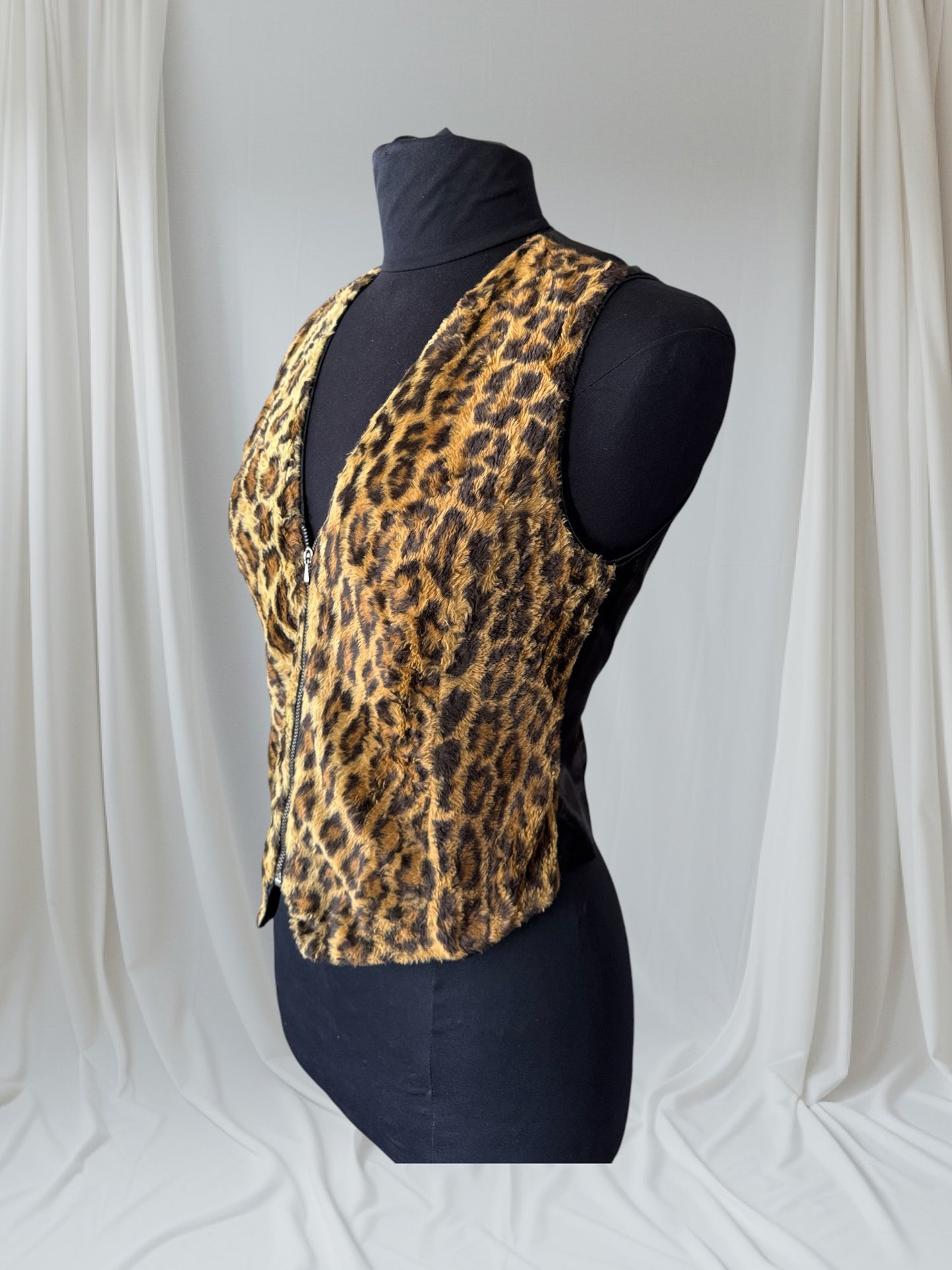Rare Vintage Leopard Fur Vest, S-M