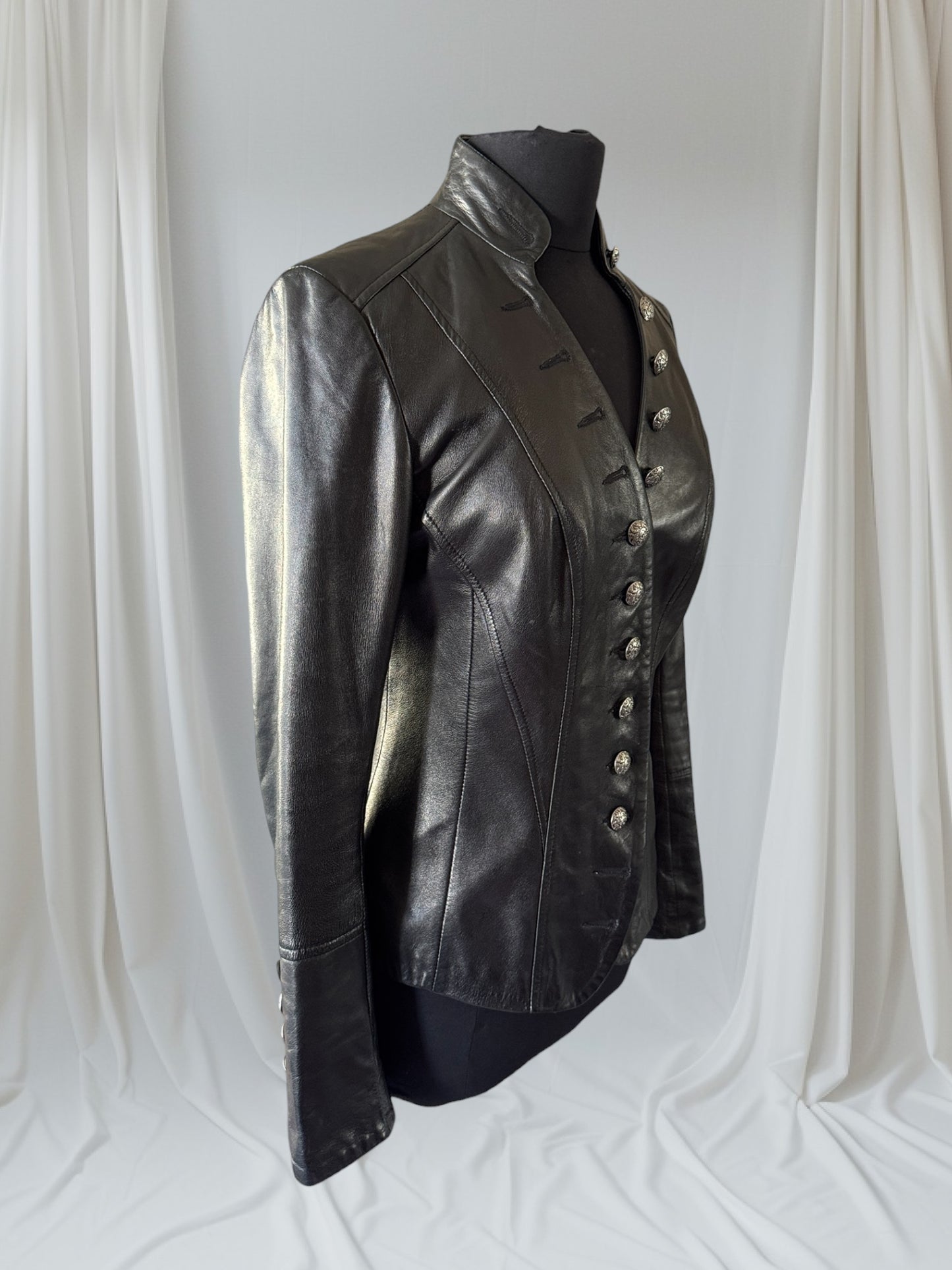Women's Leather Blazer Jacket, S