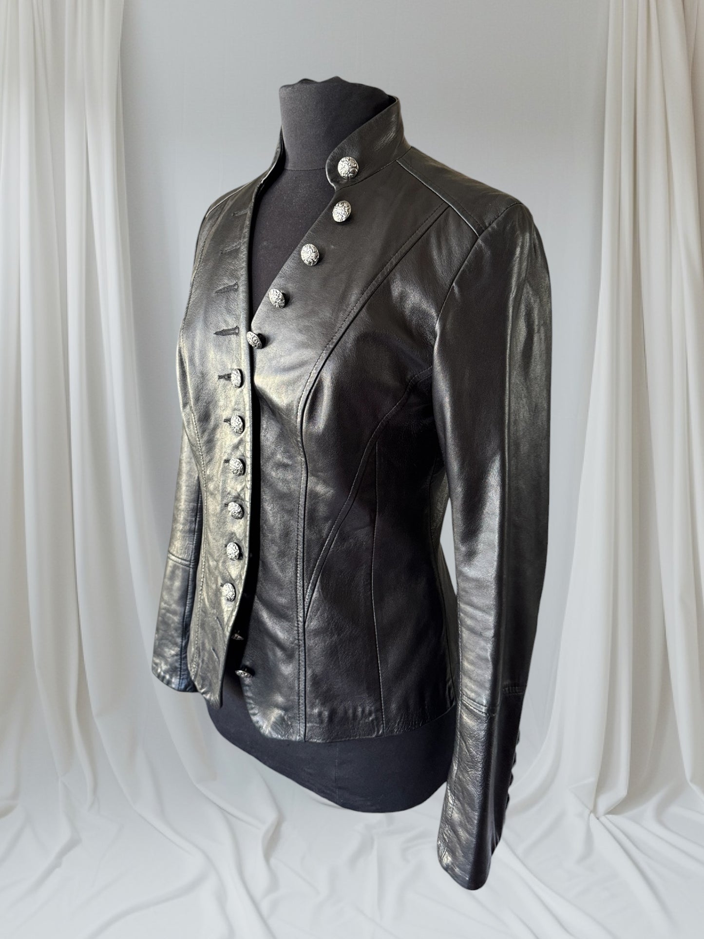 Women's Leather Blazer Jacket, S