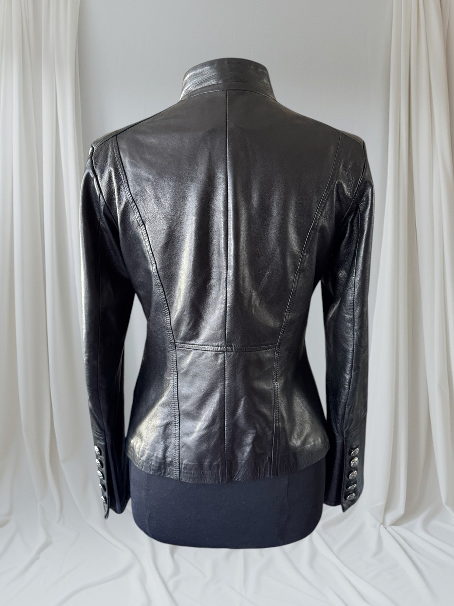 Women's Leather Blazer Jacket, S