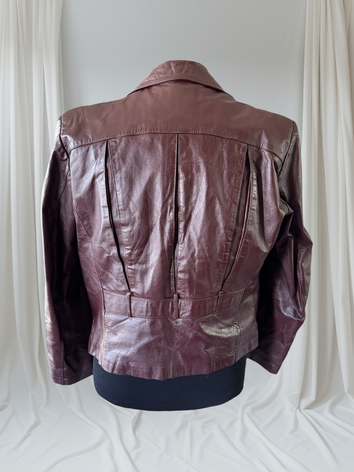 Men's 1970's Oxblood Vintage Leather Jacket, L 40