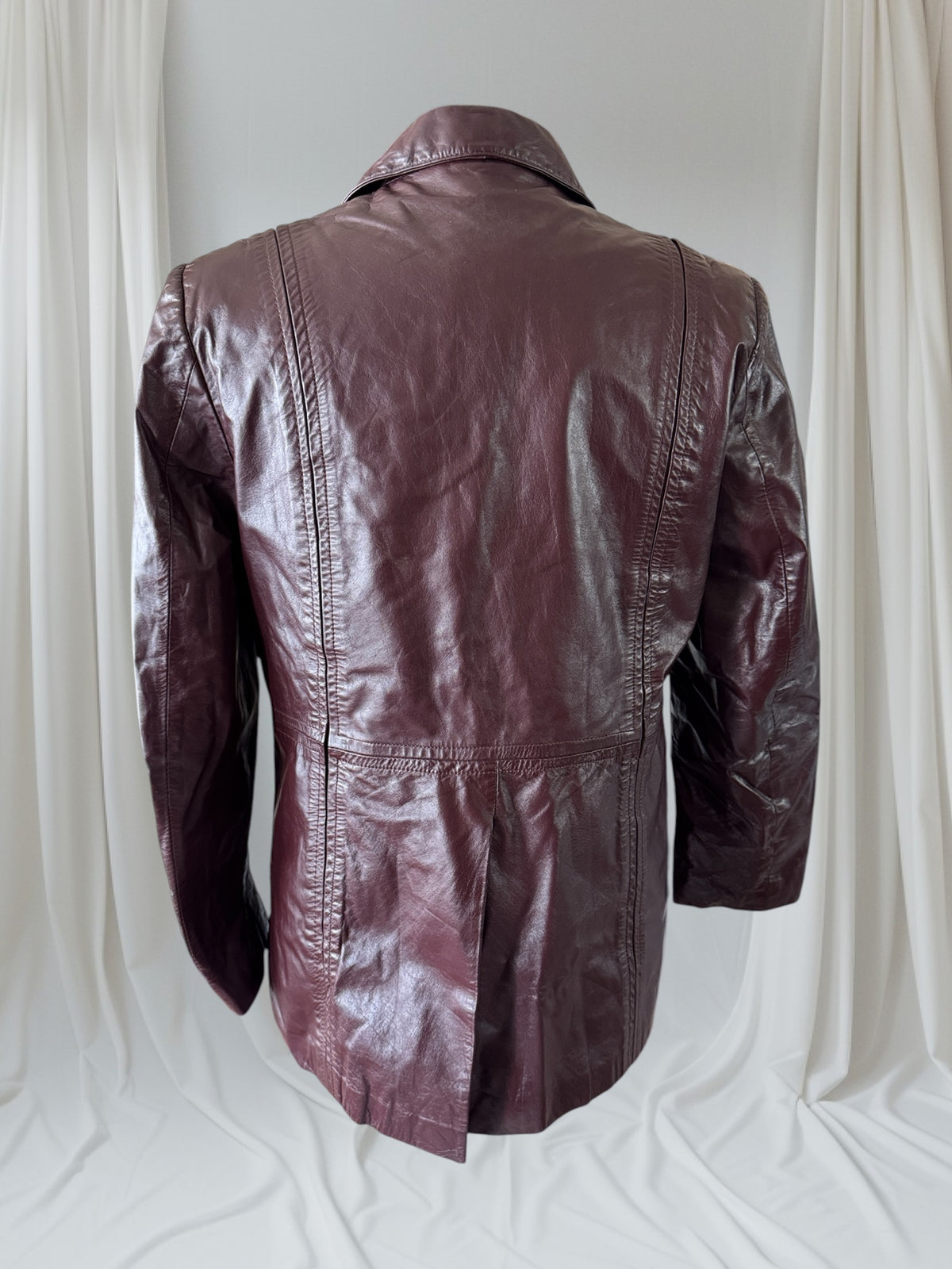 Men's 1970's Oxblood Vintage Leather Jacket, L 40