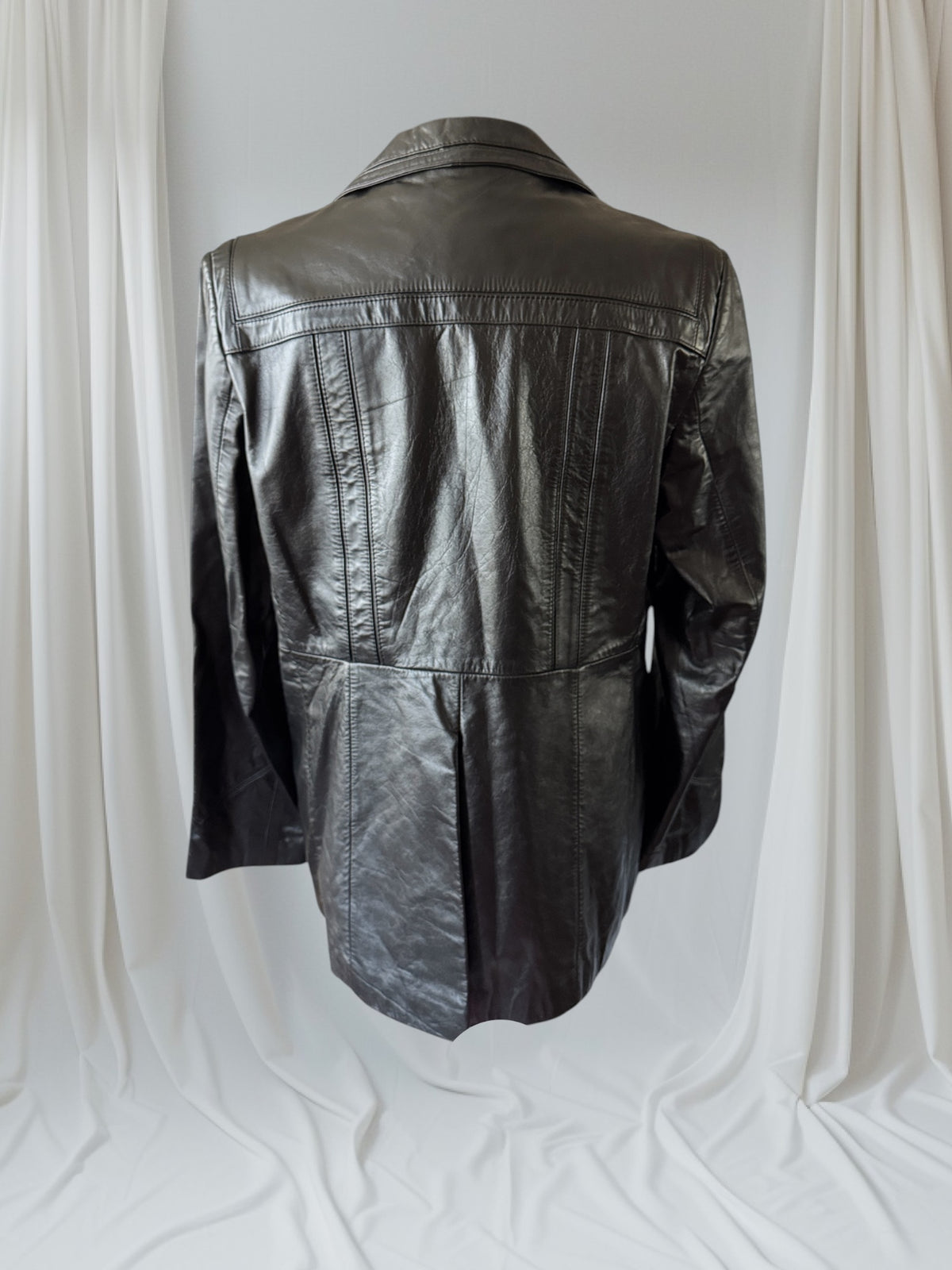 Men's 1970's Leather Blazer Car Coat Jacket, L 42