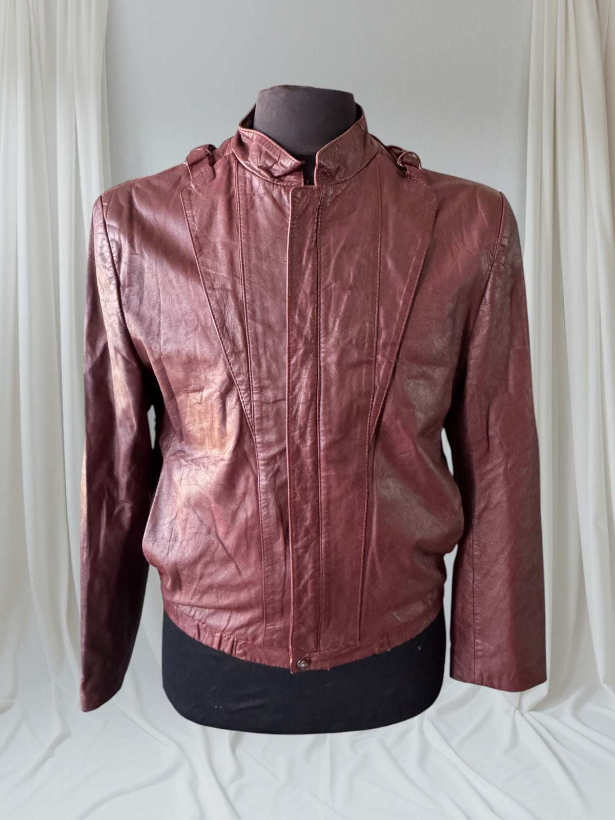 Men's 1970's Brown Vintage Leather Jacket, M/ 42