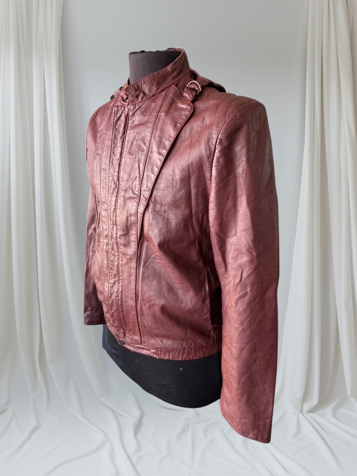 Men's 1970's Brown Vintage Leather Jacket, M/ 42