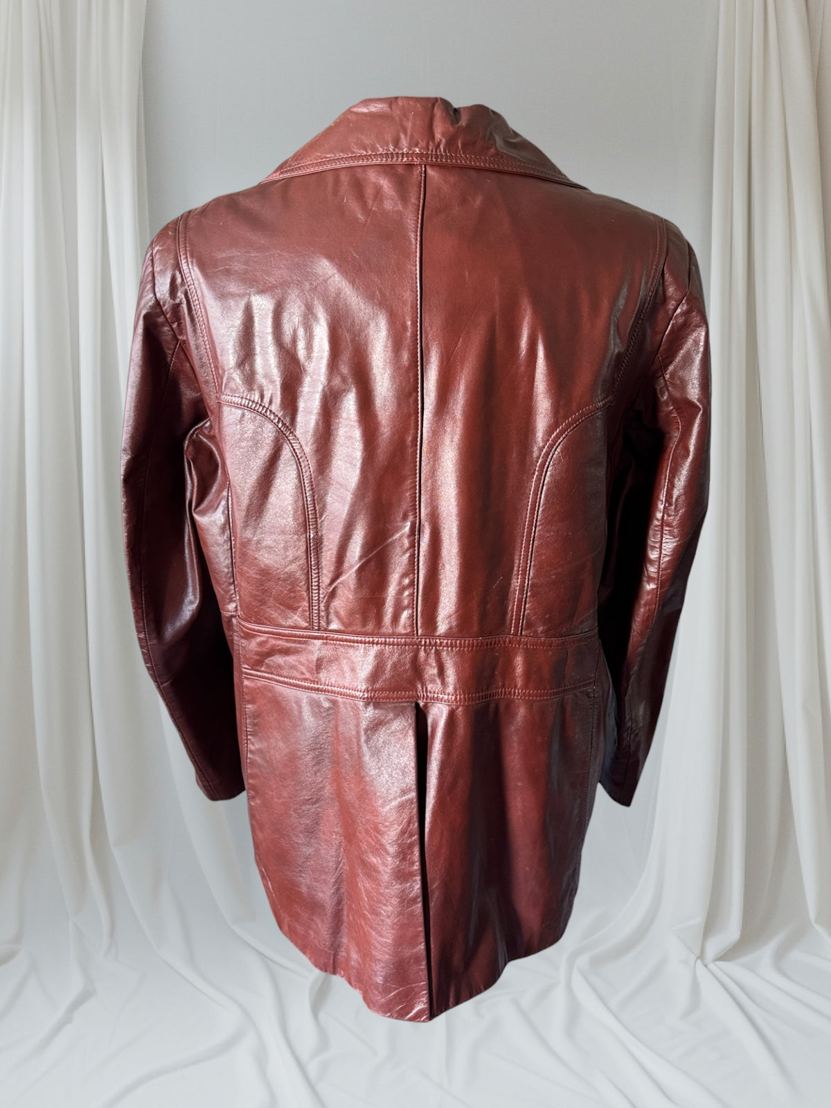 Men's 1970's Brown Vintage Leather Jacket, XL 44