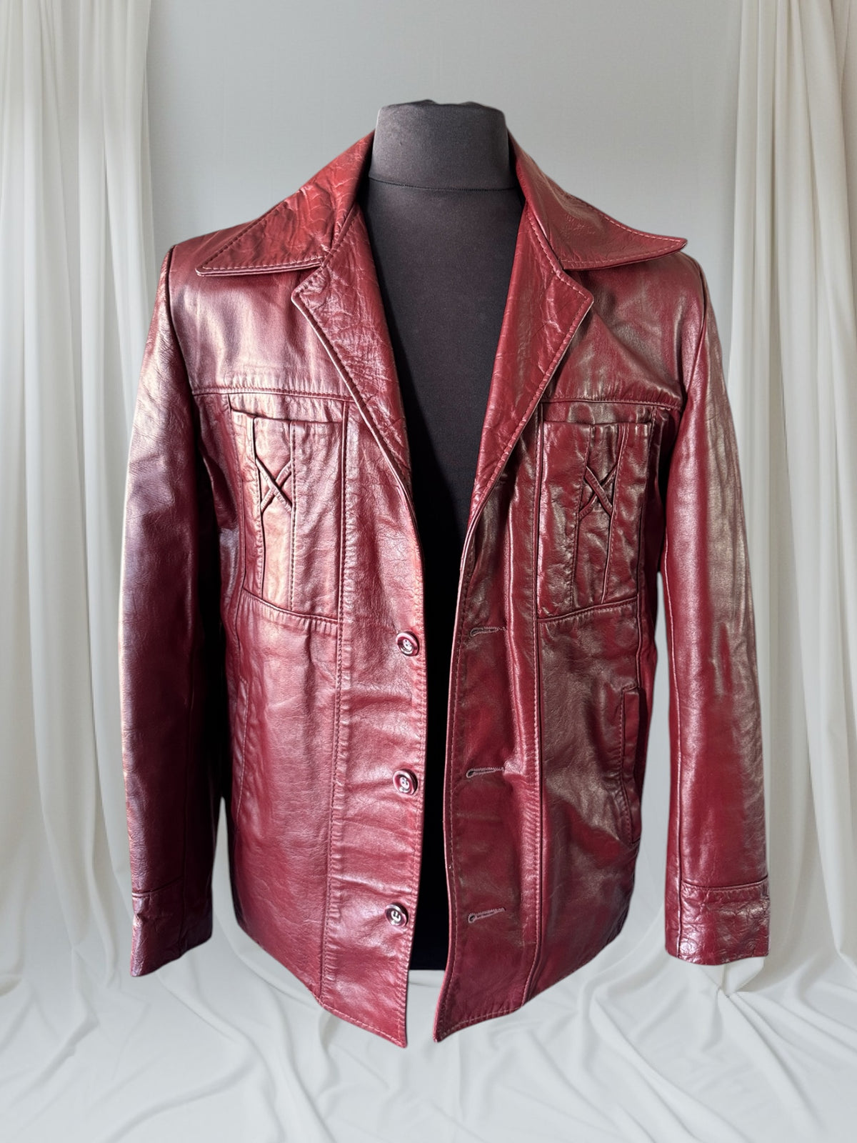 Men's 1970's Brown Vintage Leather Jacket,