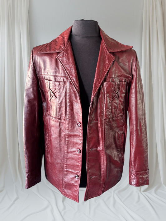Men's 1970's Brown Vintage Leather Jacket,